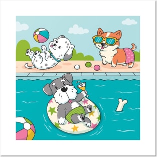 Party Pet Beach Swiming Posters and Art